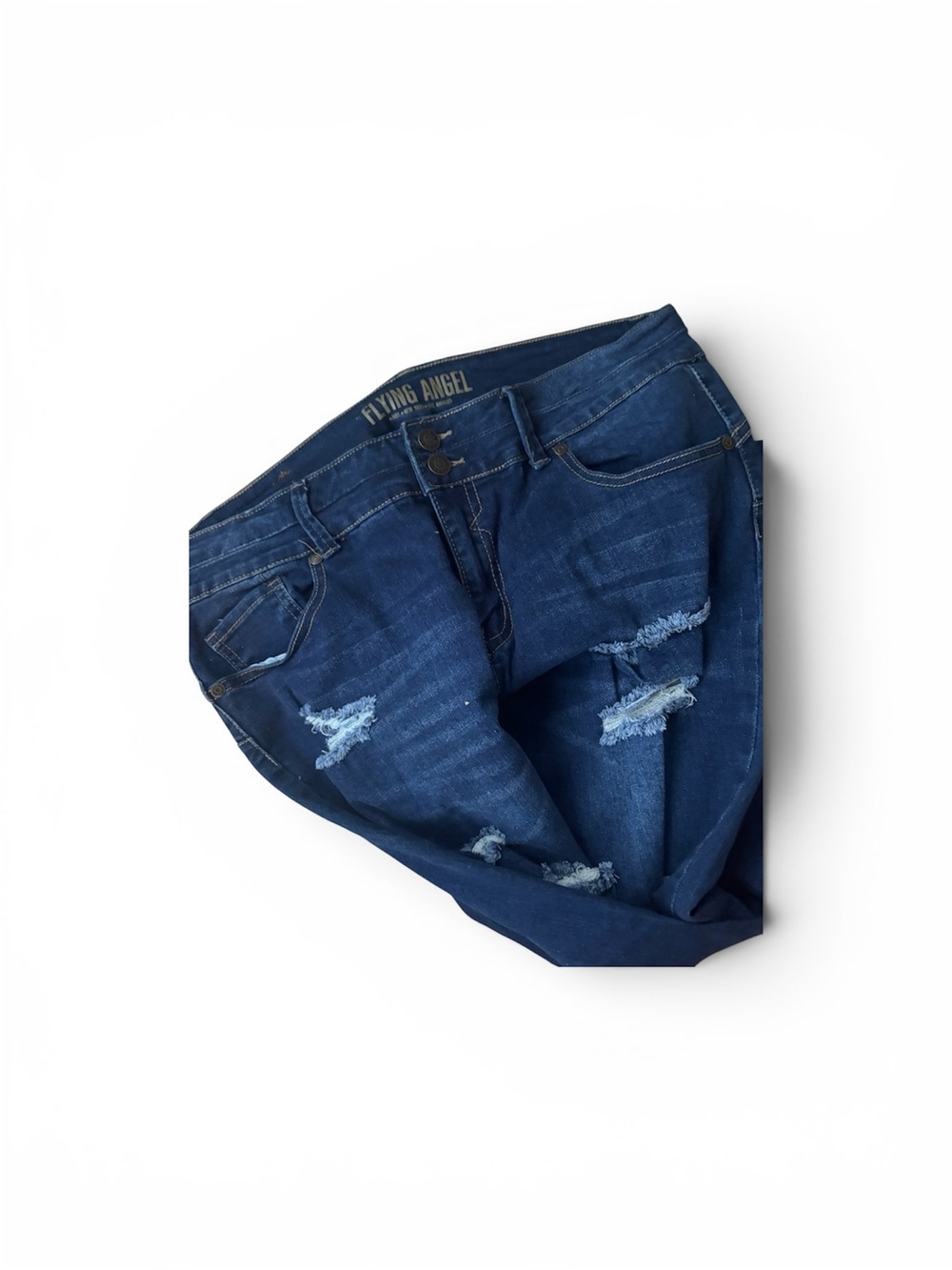 Ripped Dark Blue Skinny Jeans - Picture 6 of 6